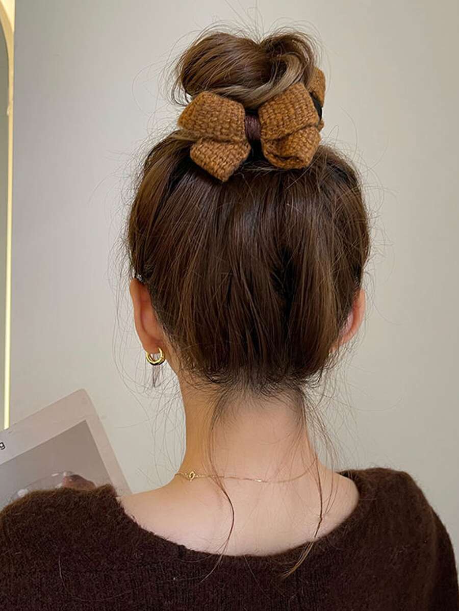 Cute Bow Decor Hair Clip For Daily Wear Valentine's Day Valentines Claw Clips Hair Slide Hair Barrettes - Coffee - View 1