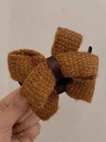 Cute Bow Decor Hair Clip For Daily Wear Valentine's Day Valentines Claw Clips Hair Slide Hair Barrettes - Coffee - View 2