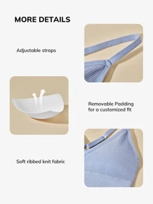 Luvlette Sujetador con diseño de aro O de canalé - Neblina azul - Ver 7