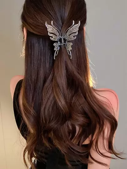 1pc Women Y2K Butterfly Design Hair Claw Street Claw Clips Hair Clips Hair Jaw Clip Hair Clamps Hair Clutch Hair Catcher Clip, School Stuff, College Fall Winter Hair Accessories For Women For Vacation Outfits Woman