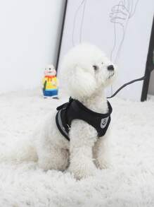 1 Juego Malla Para Mascotas, Que Incluye 1 Correa Y 1 Arnés - Negro - Ver 3