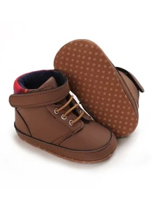 嬰兒極簡風格前繫帶靴子 - 棕色 - 查看 2