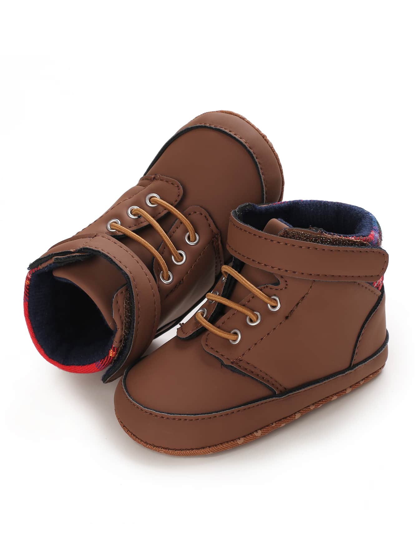 嬰兒極簡風格前繫帶靴子 - 棕色 - 查看 5