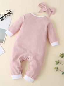 SHEIN 女嬰卡通圖案連身長褲