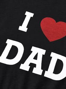 Baby Boy Heart And Letter Graphic Sweatshirt And Joggers - Black - View 4