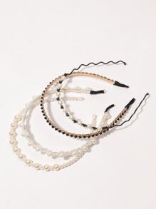 4pcs Đồ trang trí Ngọc Trai giả Dây buộc tóc Thanh lịch - Nhiều màu - Xem 5