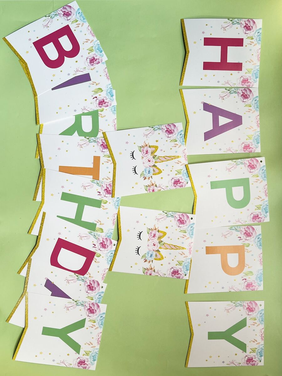 1pc Birthday Party Decorative Pull Flag - Multicolor - View 1