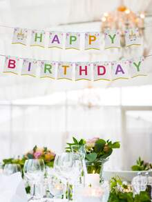 1pc Birthday Party Decorative Pull Flag - Multicolor - View 2