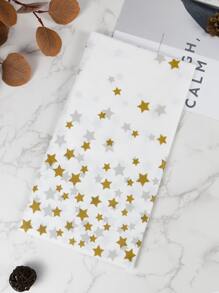 1pc Disposable Gold Star Plastic Tablecloth - Multicolor - View 3