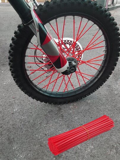 36件套摩托车辐条套，通用型，适用于直径3.5-5mm的辐条，适用于越野摩托车、摩托车、公路自行车车轮，彩色辐条套，适用于ZX6R、FZ1、FZ6、CRF450、CRF50、CRF70、CRF80、CRF150F、XR650、CR250、XR650等摩托车，摩托车配件