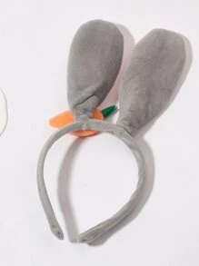 Rabbit Ear & Carrot Decor Headband - Multicolor - View 2