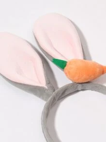 Rabbit Ear & Carrot Decor Headband - Multicolor - View 3