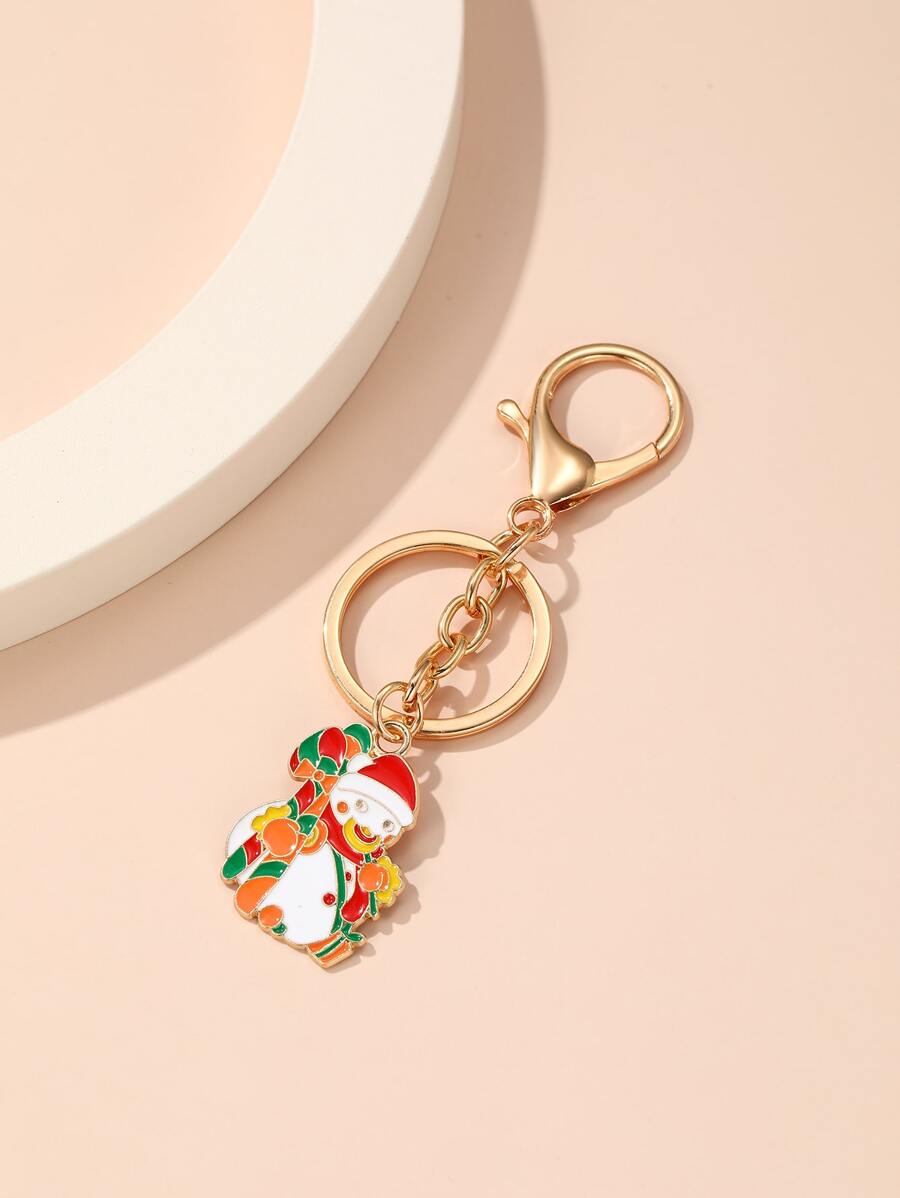 Christmas Snowman Charm Keychain - Multicolor - View 1