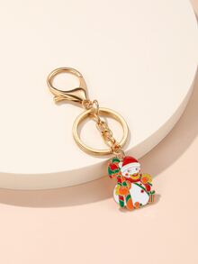 Christmas Snowman Charm Keychain - Multicolor - View 3