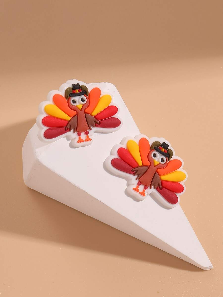 Cartoon Figure Design Stud Earrings - Multicolor - View 1