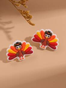 Cartoon Figure Design Stud Earrings - Multicolor - View 4