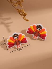 Cartoon Figure Design Stud Earrings - Multicolor - View 5