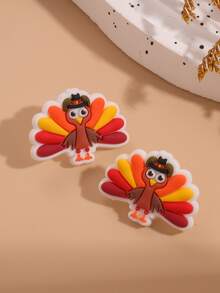 Cartoon Figure Design Stud Earrings - Multicolor - View 6