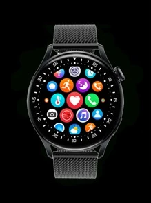 1pc Water Resistant Heart Rate Monitoring Smart Watch - Black - View 3