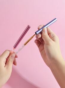 klimonla 2pcs Pen Salon Caps Metal Extender Brush Color Opaque Protection Zinc Supplies For Extension Protector Alloy Assorted Sealed Matte Covers Light-Proof Art Manicure Toppers Brushes - Multicolor - View 1