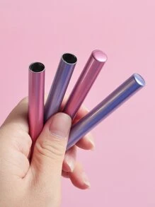 klimonla 2pcs Pen Salon Caps Metal Extender Brush Color Opaque Protection Zinc Supplies For Extension Protector Alloy Assorted Sealed Matte Covers Light-Proof Art Manicure Toppers Brushes - Multicolor - View 3