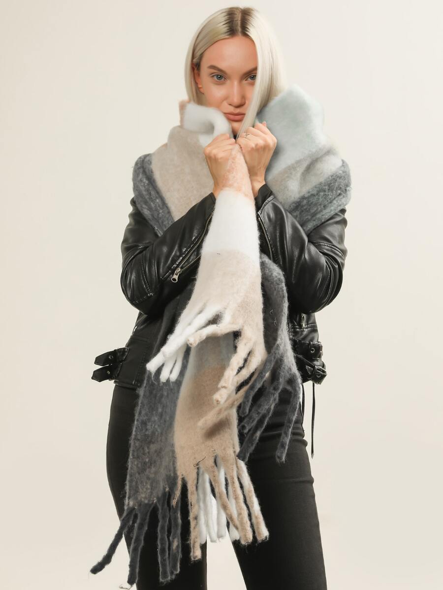 1 Stück Farbblock Schal - Verschiedenfarbig - Übersicht 1