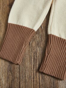 Baby Ruffle Trim Raglan Sleeve Cardigan & Knit Trousers - Beige - View 4