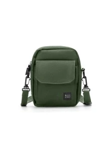 Túi crossbody Nam màu trơn Có thể điều chỉnh được - Màu xanh lá cây đậm - Xem 2