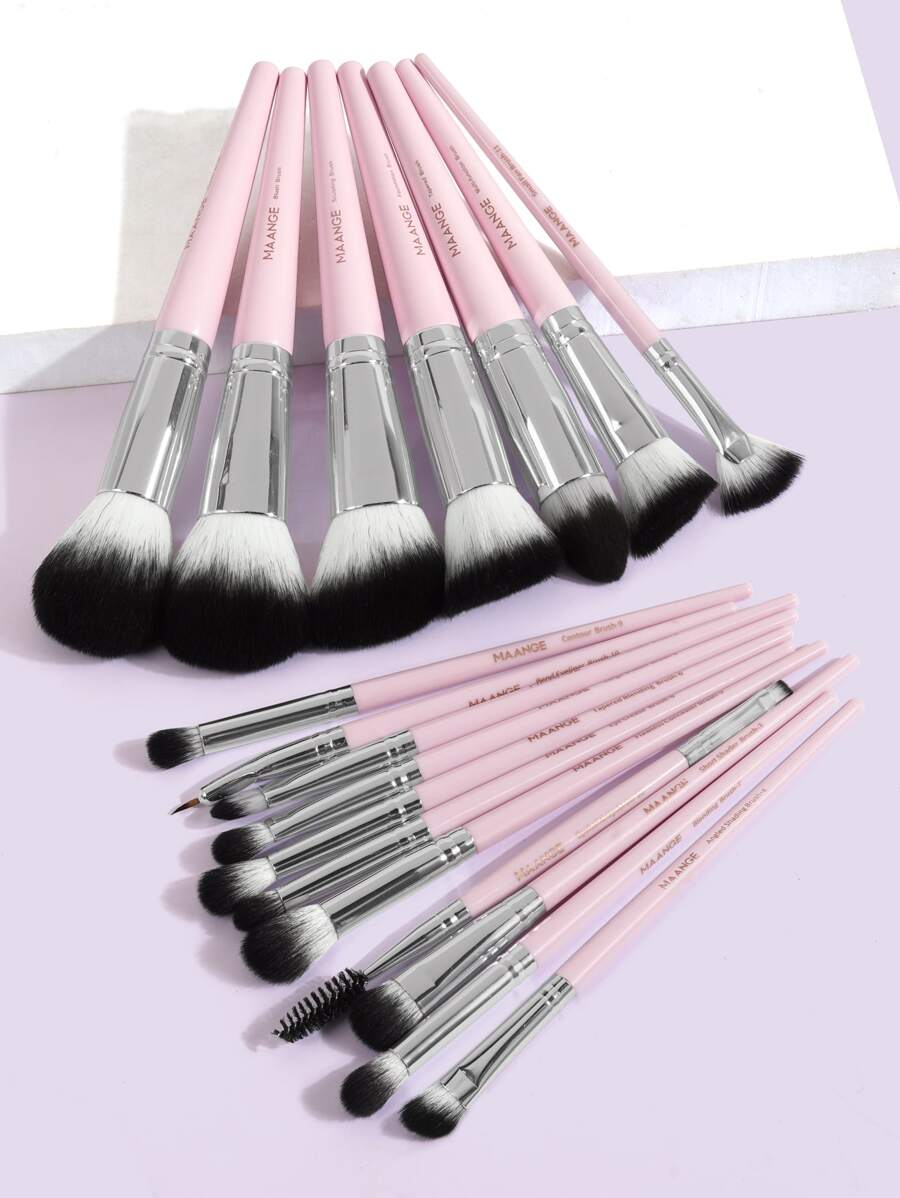 MAANGE 18pcs Pink Makeup Brush Set - Pink - View 1