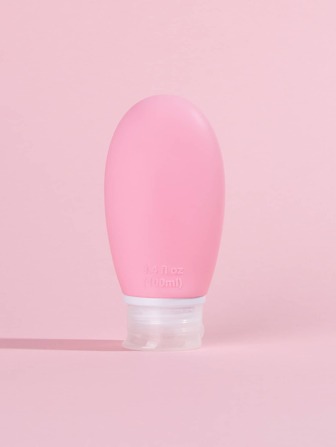 1入組粉色100毫升便攜式旅行瓶，防漏可再填充可擠壓3.4液體盎司盎司矽膠管旅行裝洗漱用品容器，隨身攜帶洗髮水旅行配件