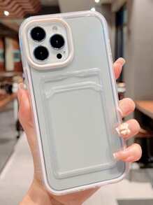 Vỏ điện thoại trong suốt 2 trong 1 có khe cắm thẻ - trắng - Xem 4