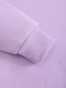 SHEIN EZwear 字母圖案加絨內裏運動衫