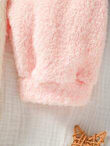 Baby 3pcs Solid Flannel Trousers - Multicolor - View 4