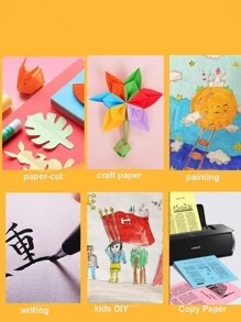 100 piezas Papel origami unicolor