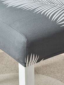 1 pieza/4 piezas/6 piezas Funda decorativa estampada para silla antiensuciamiento para mascotas, diseño de hojas, colorida y elástica, adecuada para todas las estaciones