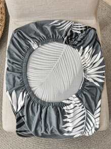 1 pieza/4 piezas/6 piezas Funda decorativa estampada para silla antiensuciamiento para mascotas, diseño de hojas, colorida y elástica, adecuada para todas las estaciones