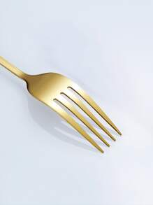 4pcs Stainless Steel Cutlery Set - Gold - View 4