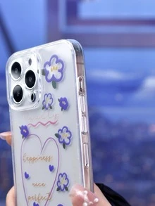 Floral Print Clear Phone Case - Multicolor - View 6