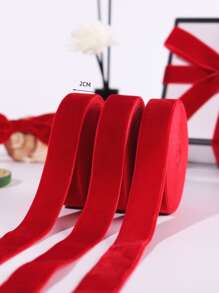 1卷素色禮品包裝絲帶 - 酒紅色 - 查看 3