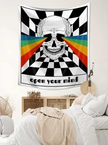 Tapiz Con Estampado De Calaveras - Multicolor - Ver 4