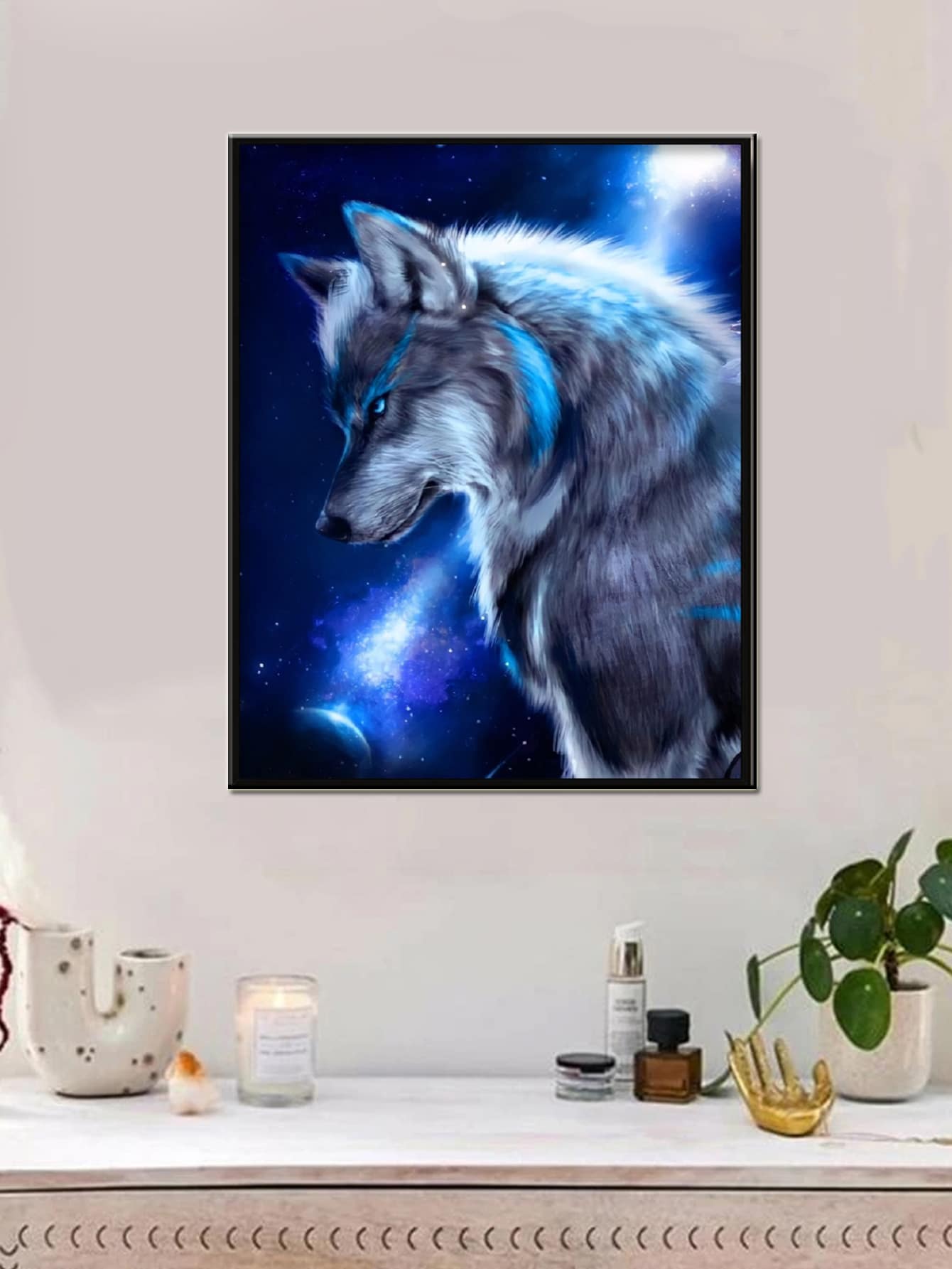 狼樣式DIY鑽石畫不附框架 - 彩色 - 查看 1