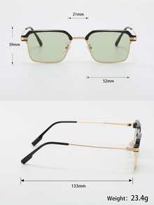 Hombres Gafas de sol de marco cuadrado - Verde - Ver 4