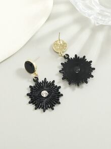 Rhinestone Decor Eye Drop Earrings - Multicolor - View 2