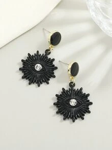 Rhinestone Decor Eye Drop Earrings - Multicolor - View 3