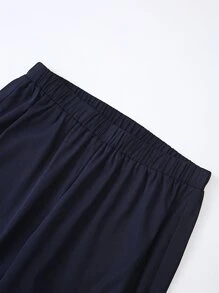 Mulvari 大碼格紋印花西裝外套和褲子 - 藏蓝色 - 查看 3