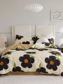 花卉圖案被套套裝不附帶內芯 - 彩色 - 查看 1