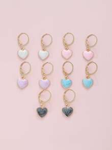 5對女孩愛心裝飾耳墜