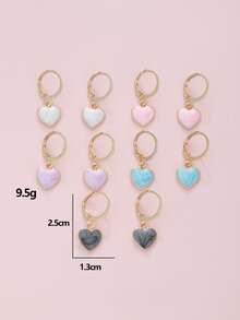 5對女孩愛心裝飾耳墜