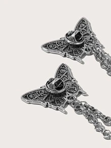 ROMWE Goth Butterfly Decor Brooch - Silver - View 3