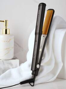 CRASTS 1pc 2 In 1 Curling Iron & Hair Straightener - Black - View 1
